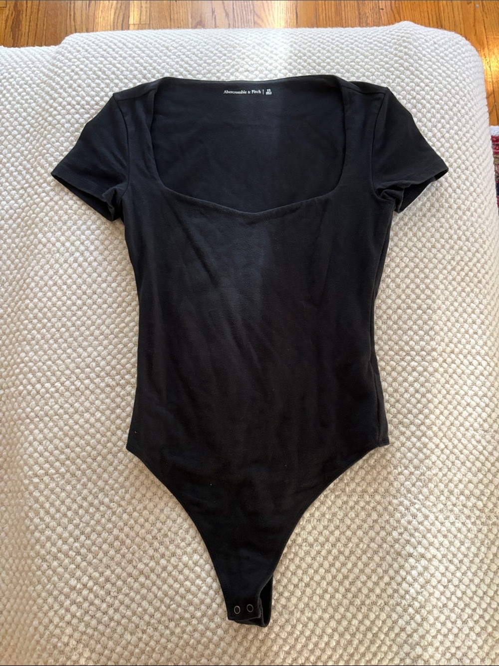 Abercrombie & Fitch Black Short-Sleeve Scoop Bodysuit